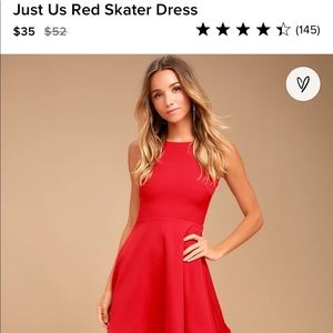 Lulus Just Us Red Skater Dress XS